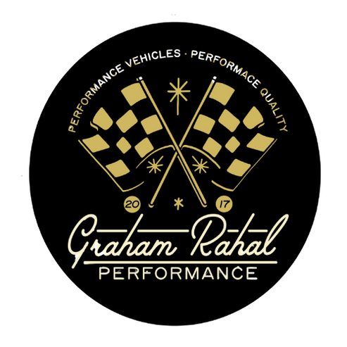 GRP Gold Checkered Flags Sticker – Graham Rahal Performance